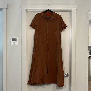Joe Fresh | Muslin Button Down Maxi Dress in Rust